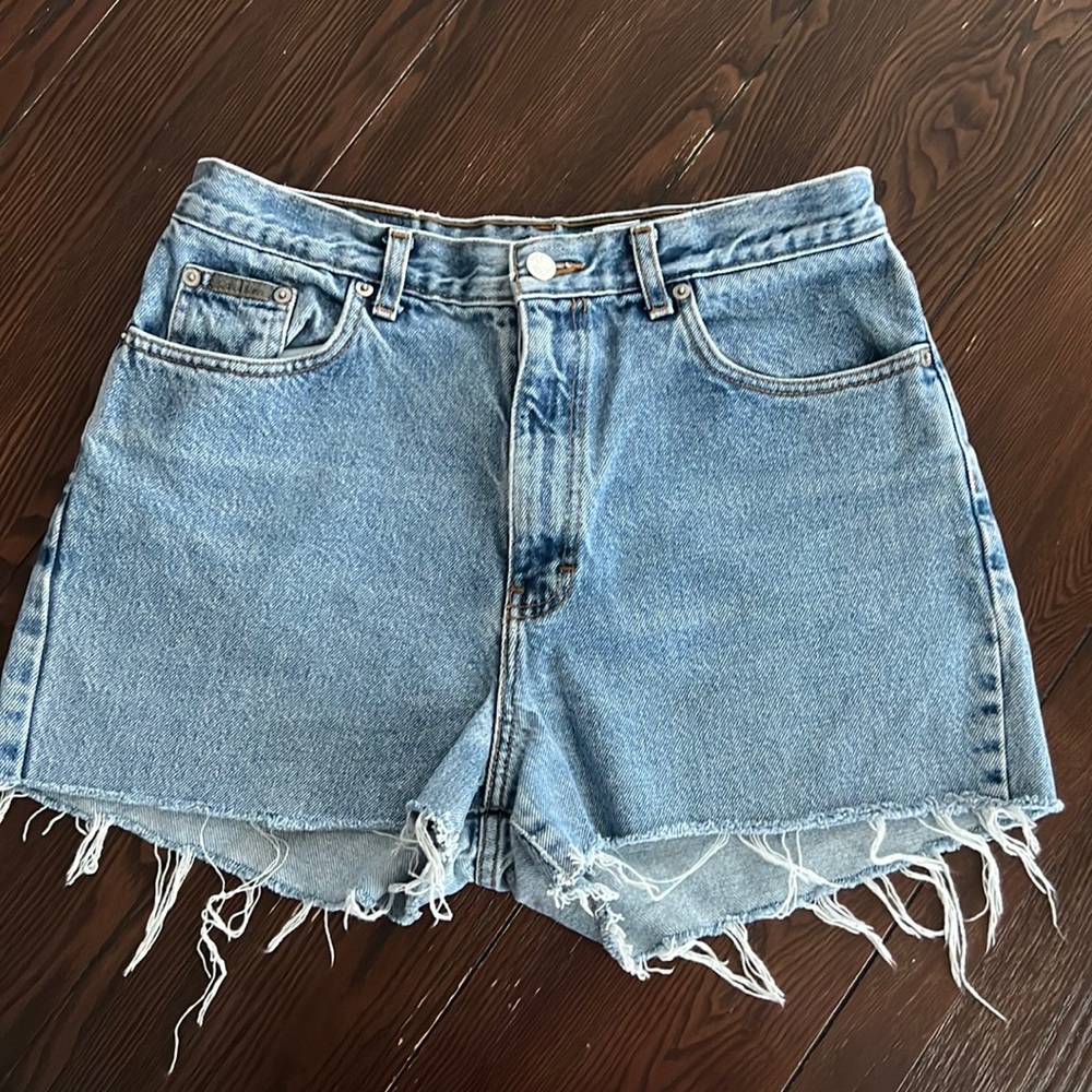 Calvin Klein high rise Jean shorts